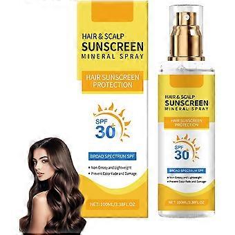 Minerale spray voor haar en hoofdhuid met zonnebescherming SPF 30: Verfrissend en niet-vet, geschikt voor haar en pluizig haar, beschermt de hoofdhuid op milde wijze en is effectief.