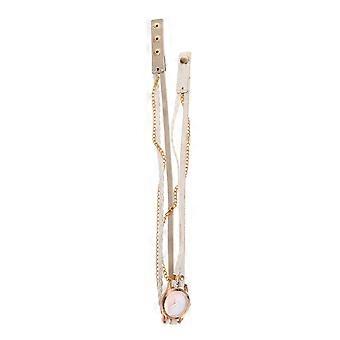 Reloj de pulsera delicado para decoración, reloj de pulsera para mujer con correa trenzada blanca.
