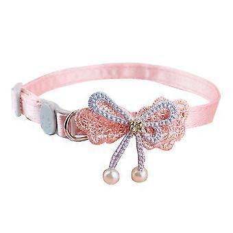 Pet Collar Adjustable Soft Wearable Cute Fashionable Cat Bow Tie Collar for Daily Walking Party Lace Bow Width 1cm / 0.4in, Length 20?30cm / 7.9?11.8i