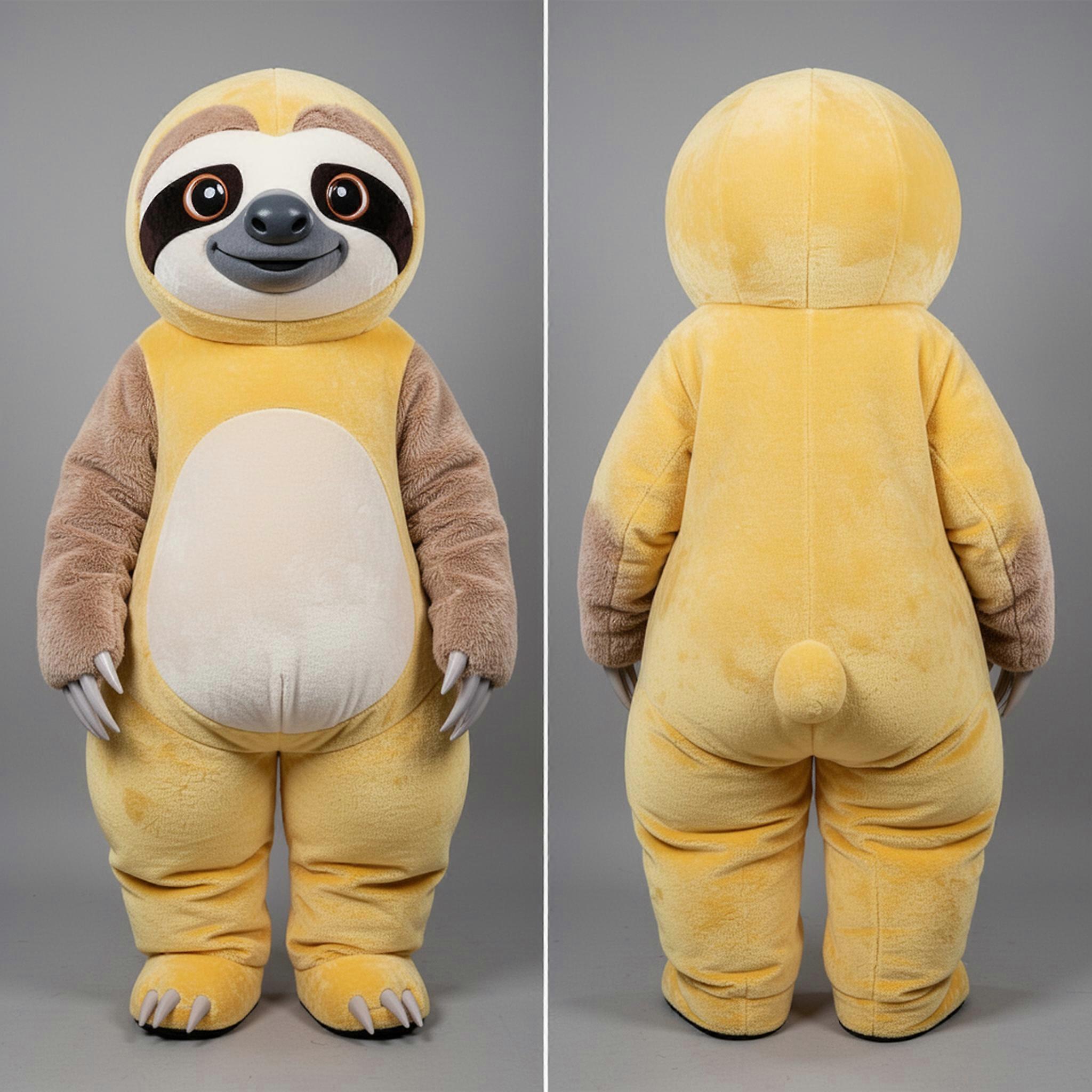 MASTICOT Sunny Yellow Cuddly Sloth Mascot