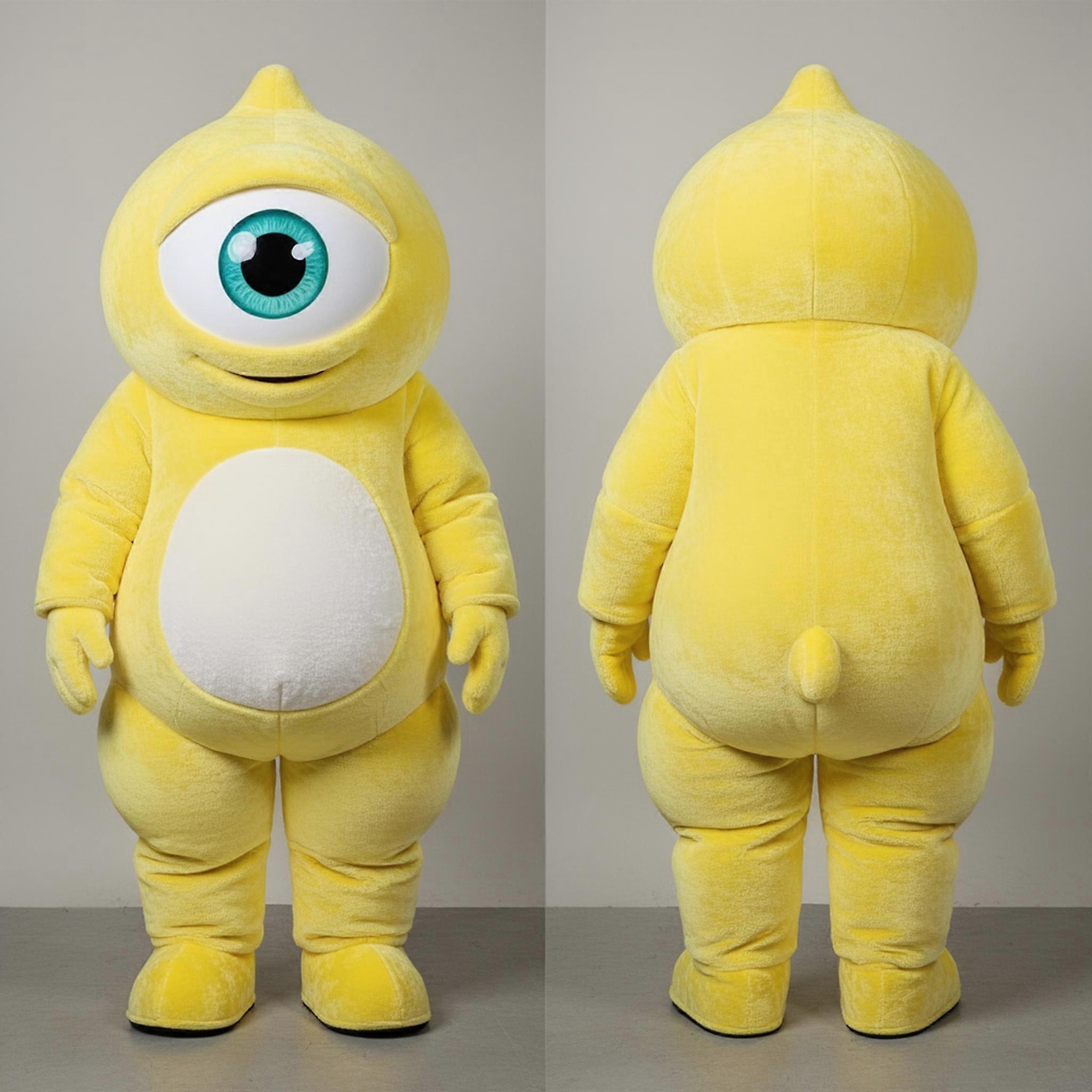 MASTICOT Lemon Yellow Oversized Eye Cyclops Mascot