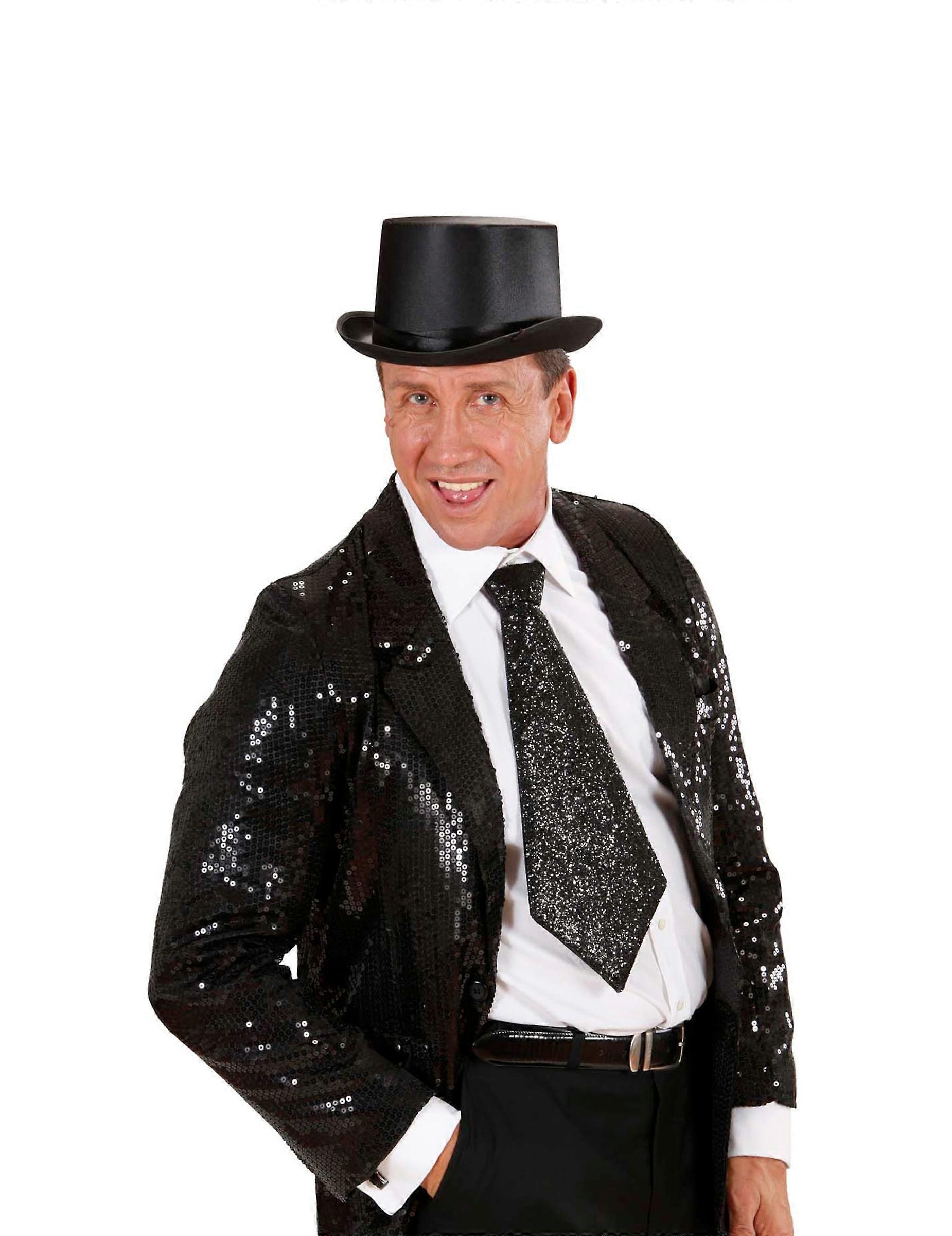 Adult black sequin tie