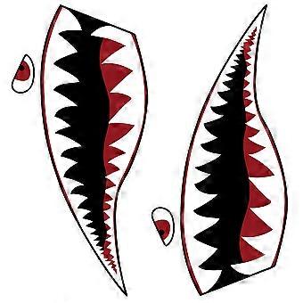 Creative Shark Teeth Pattern PVC Sticker for Kayak 1Pair Decorative Sticker