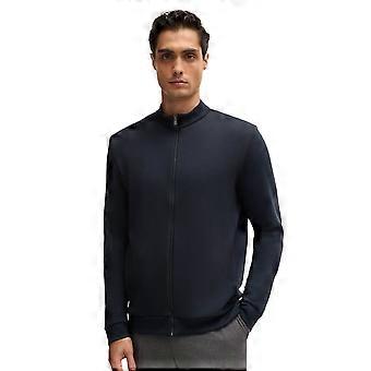 Hugo Boss Mens 2025 Skiles 43 Full Zip Knitted Texture Warm Sweater