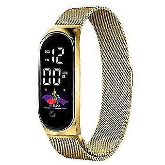 Women Water-proof Watch Luxury Watch Milanese Stainless Steel LED Electronic Watch Magnetic Buckle Ladies Sport Watch