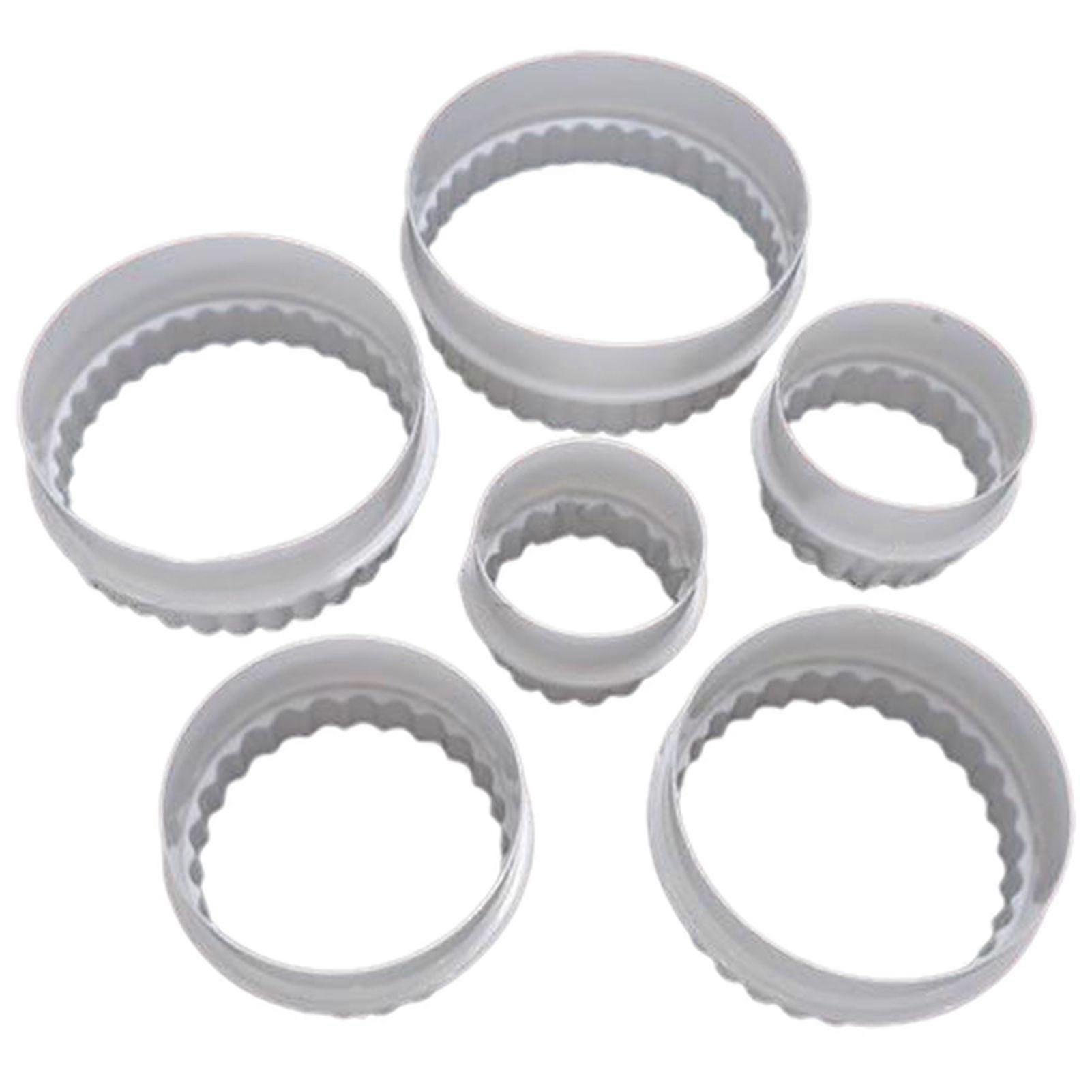 6Pcs Fluted Cookie Pastry Cutter Set