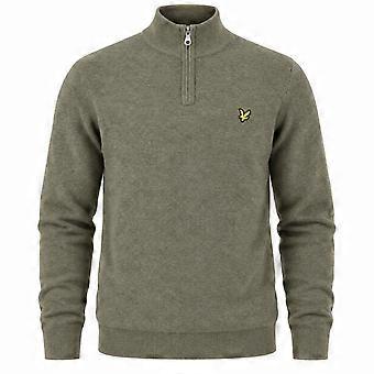 Lyle & Scott Pullover mit Viertelreißverschluss aus Lammwollmischung, Rauchmeliert