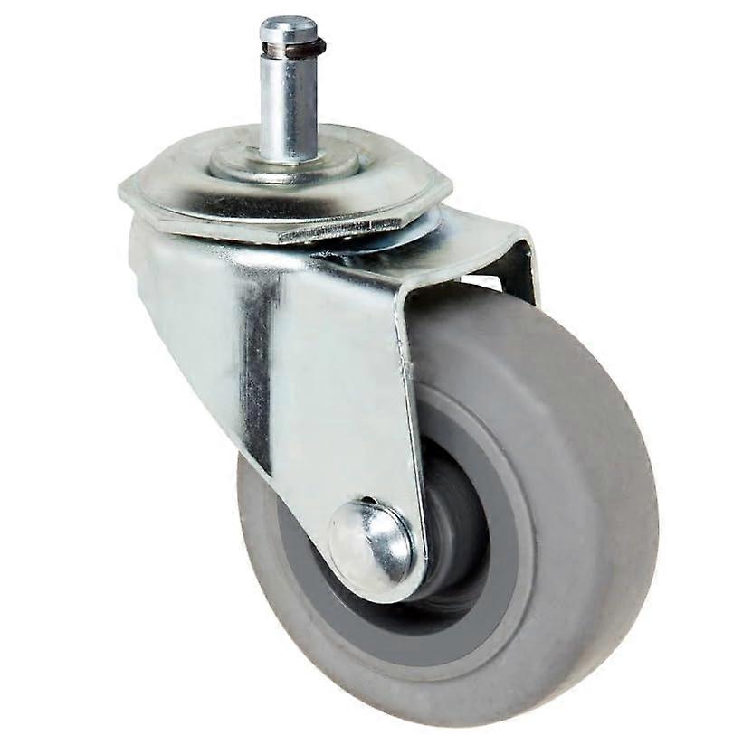 2 inch Gray Rubber Grip Ring Stem Caster Wheel, 80 lb Load Capacity