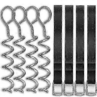 Ylttar02 4-delige trampoline bevestigingsset, zware trampoline verankeringsset, trampoline grondankerset voor trampolines, schommels, dierententen, kamperen, spelen