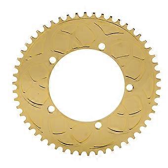BOLANY 130BCD Bike Chainring 54T Positive Negative Tooth Single Disc for Folding Road Bicycle Cycling BMXTitanium Gold YMQX)