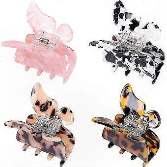 4-Pack Butterfly Hair Clips compatible with Women and Girls - Medium Size SI
