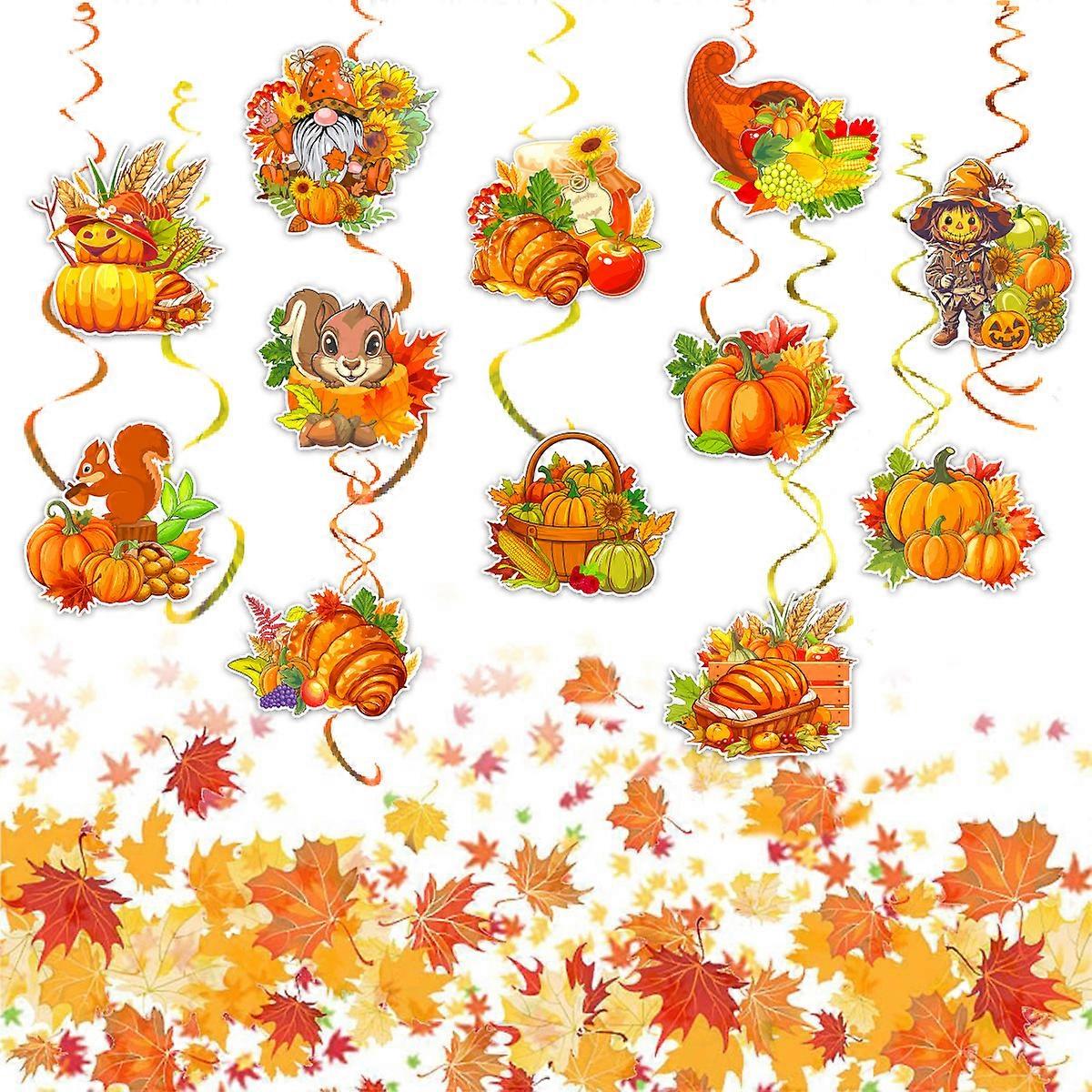 Fall-Themed Pre-Assembled Party Decorations With Attached Hooks