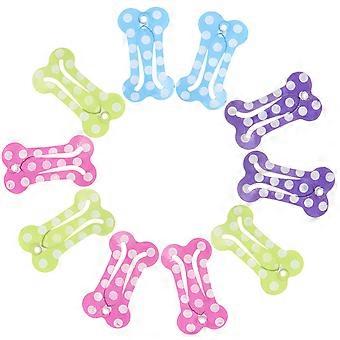 Dog Hair Clip Metal Bone Barrettes for Pets 20Pcs Assorted Color Cute Design