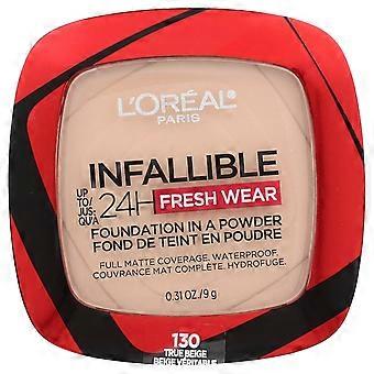 L'Oréal, Infallible 24H Fresh Wear, Fond de teint en poudre, 130 True Beige, 9 g