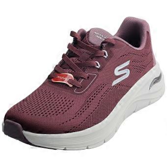 Skechers Arch Fit Easy Flow Vegan Womens Fashion Trainers in Burgundy