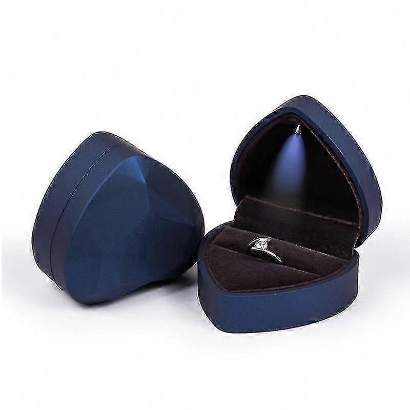 LED Heart Velvet Ring Box