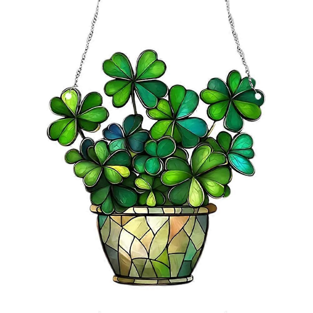 Spring-Themed Acrylic Clover Hanging Charm