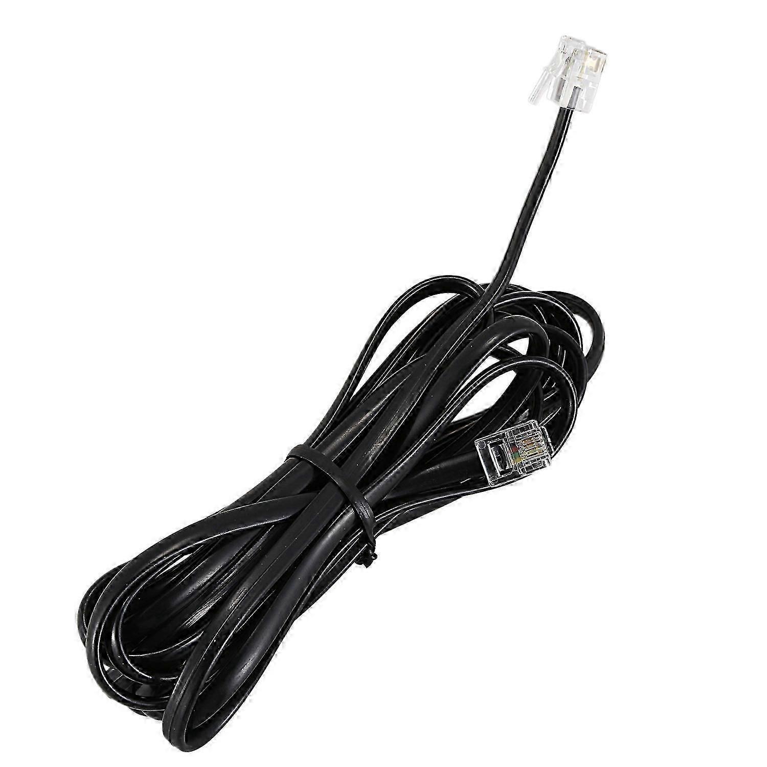RJ11 6P4C Black Telephone Cable 3m