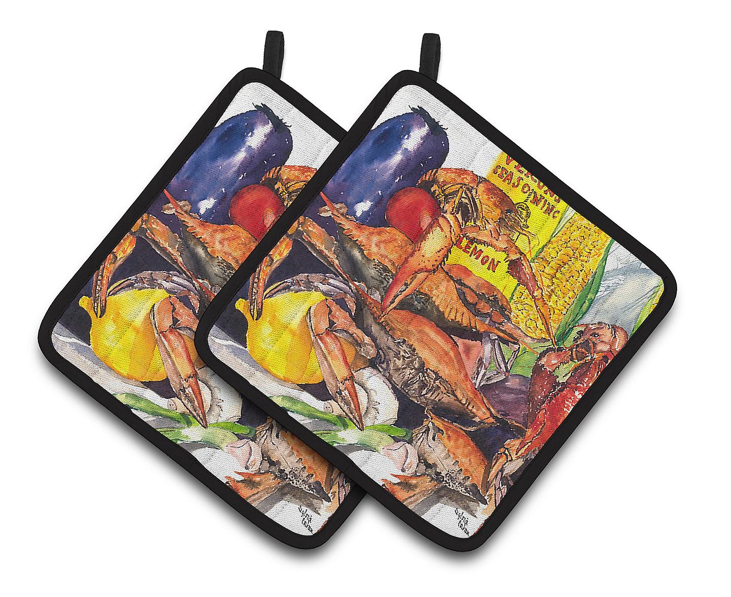 Carolines Treasures 1016PTHD Veron's and Crabs Pair of Pot Holders