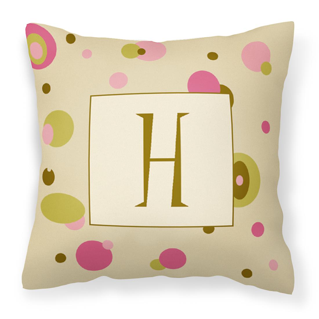 Letter H Initial Monogram Tan Dots Fabric Decorative Pillow Fruugo UK