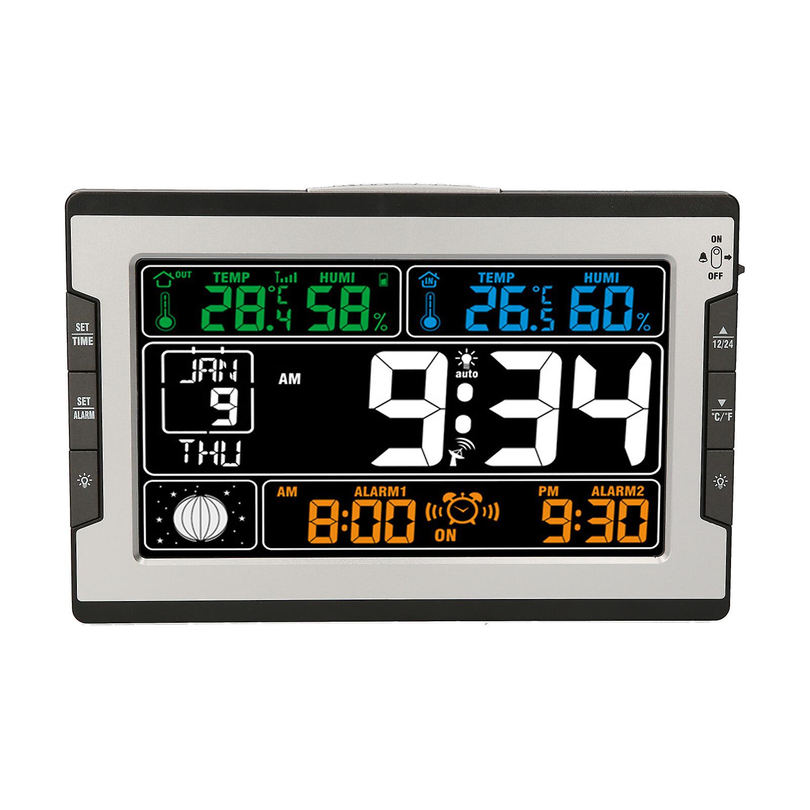 Indoor&outdoor Temperature Humidity Digital Multifunctional Clock