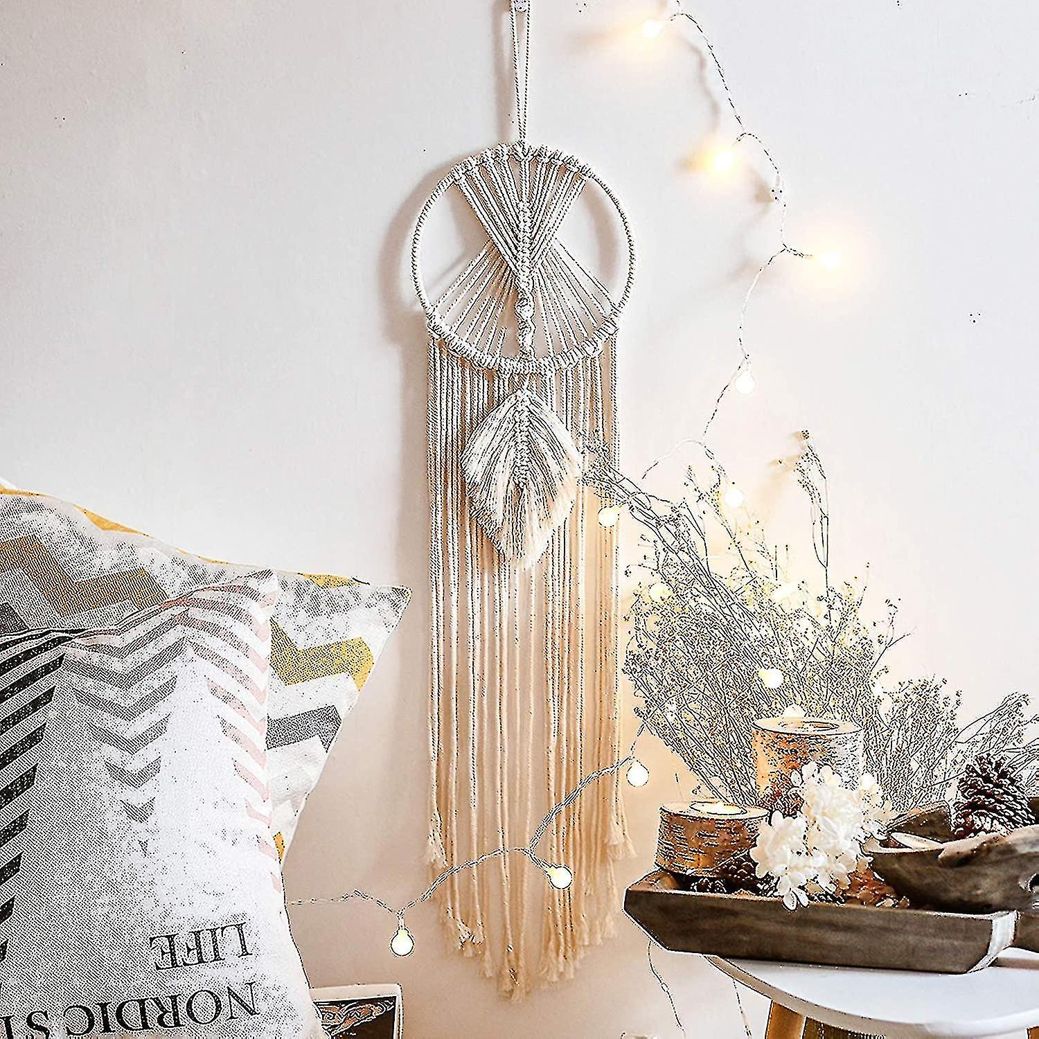 Drömfångardekor, Boho drömfångare Makramé vävd drömfångare