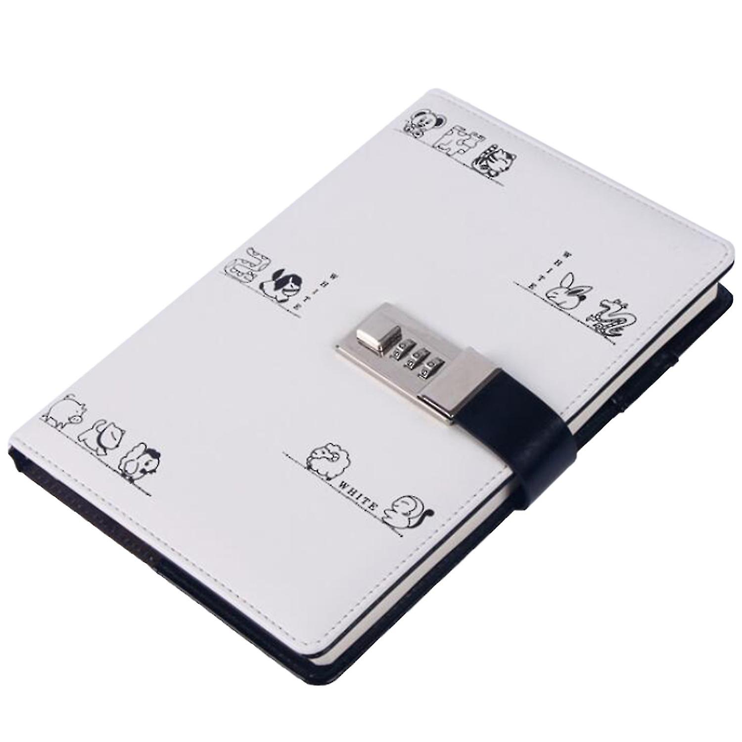 White A5 Diary With Lock Planner Refill Journal Agenda Agenda Password Book