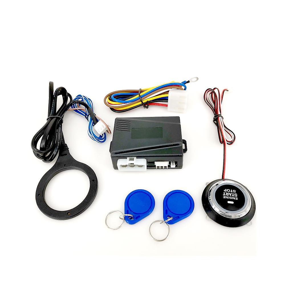 12V bilmotor tryck på startknapp RFID tändning startmotor nyckelfri motor startar stoppsystem push