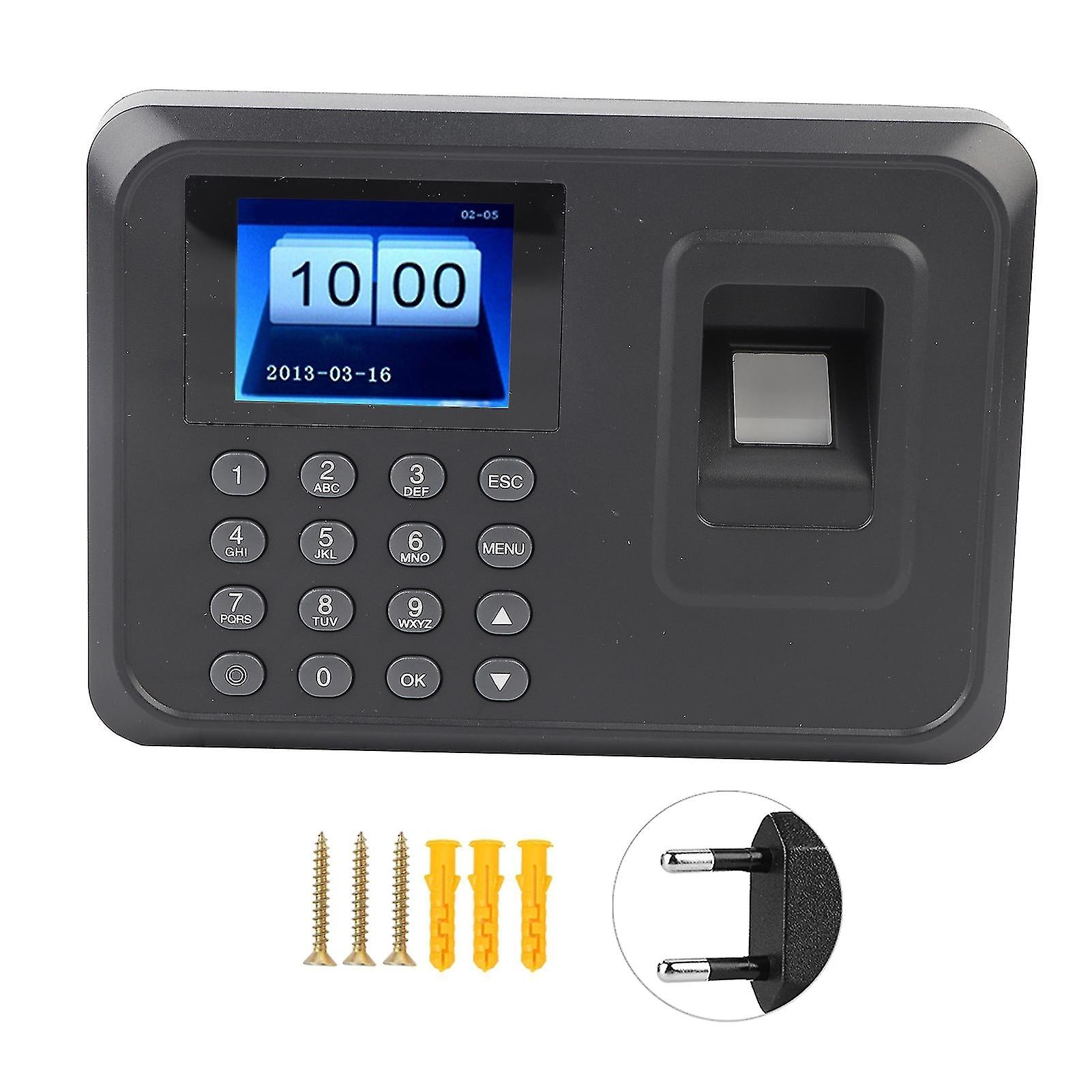 2.4 Inch Lcd Attendance Machine Fingerprint Password Time Clock 100-240v(eu Plug)