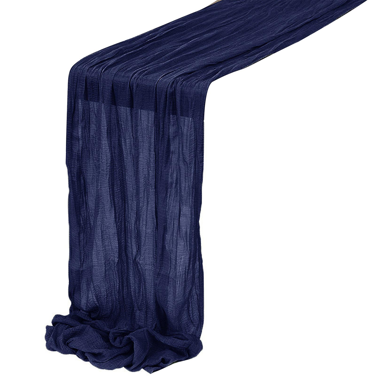 for Extra Long Crumpled Design Table Runner Wedding Cheesecloth Table Cloth