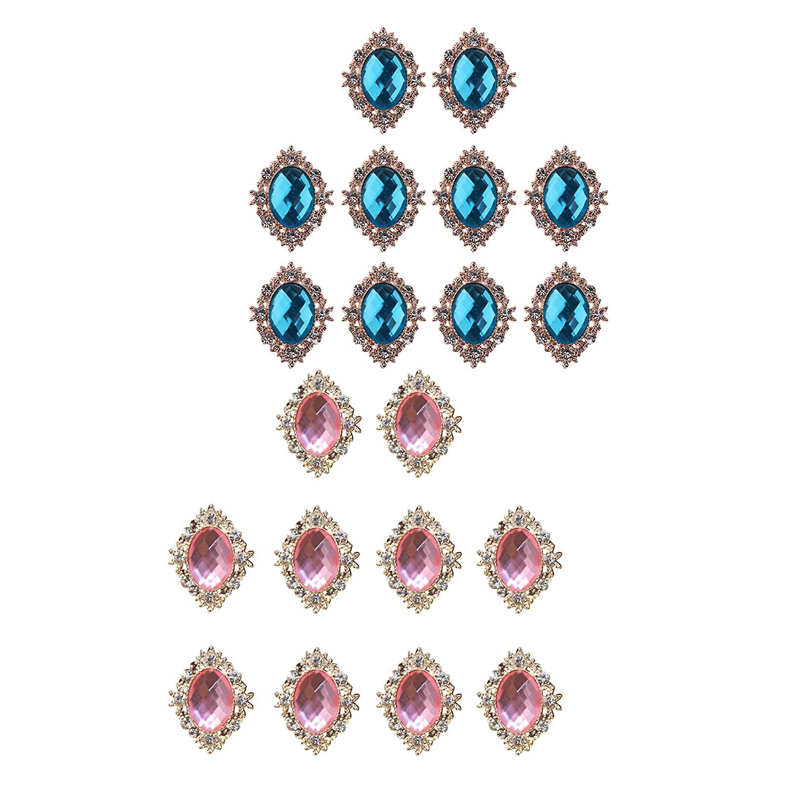 20pcs Rhinestone Flat Back Beads Button Scrapbooking Embellishments