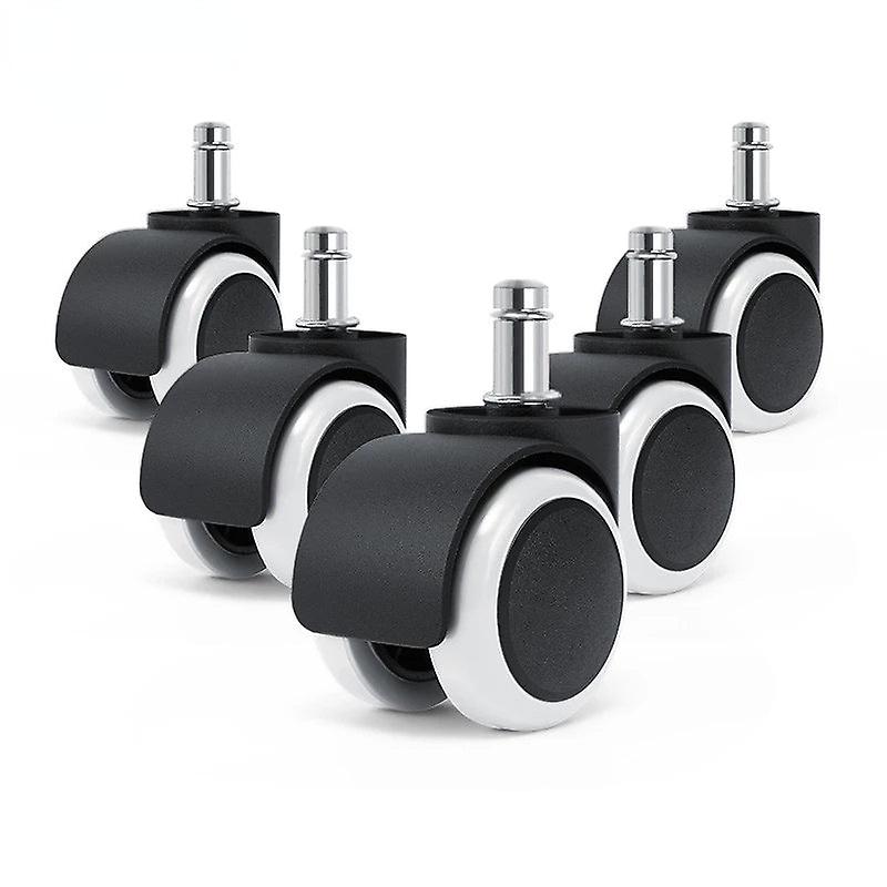 5 stk universal mute hjul 2 "kontorstol caster erstatning hjul svingbare ruller 360 graders møbelhjul maskinvare