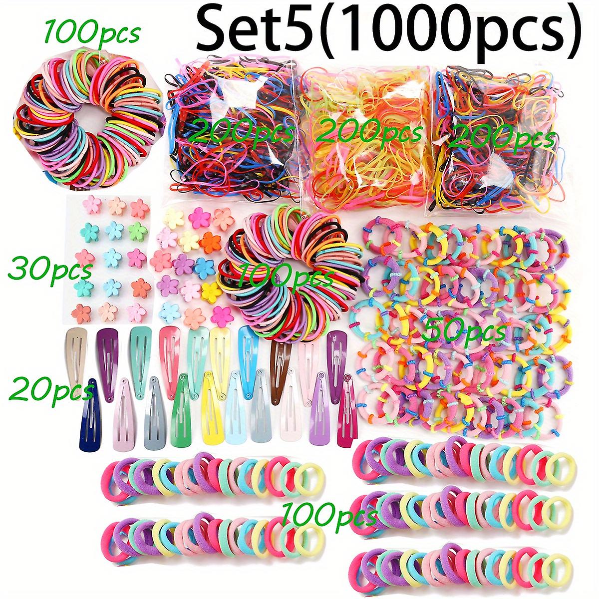 Colorful Hair Ties Set Hair Scrunchies For Girls Women Elastic Ponytail Clips Holders Rubber Band For Hair Traceless Hair Ropes Set Hair Elastics Fo