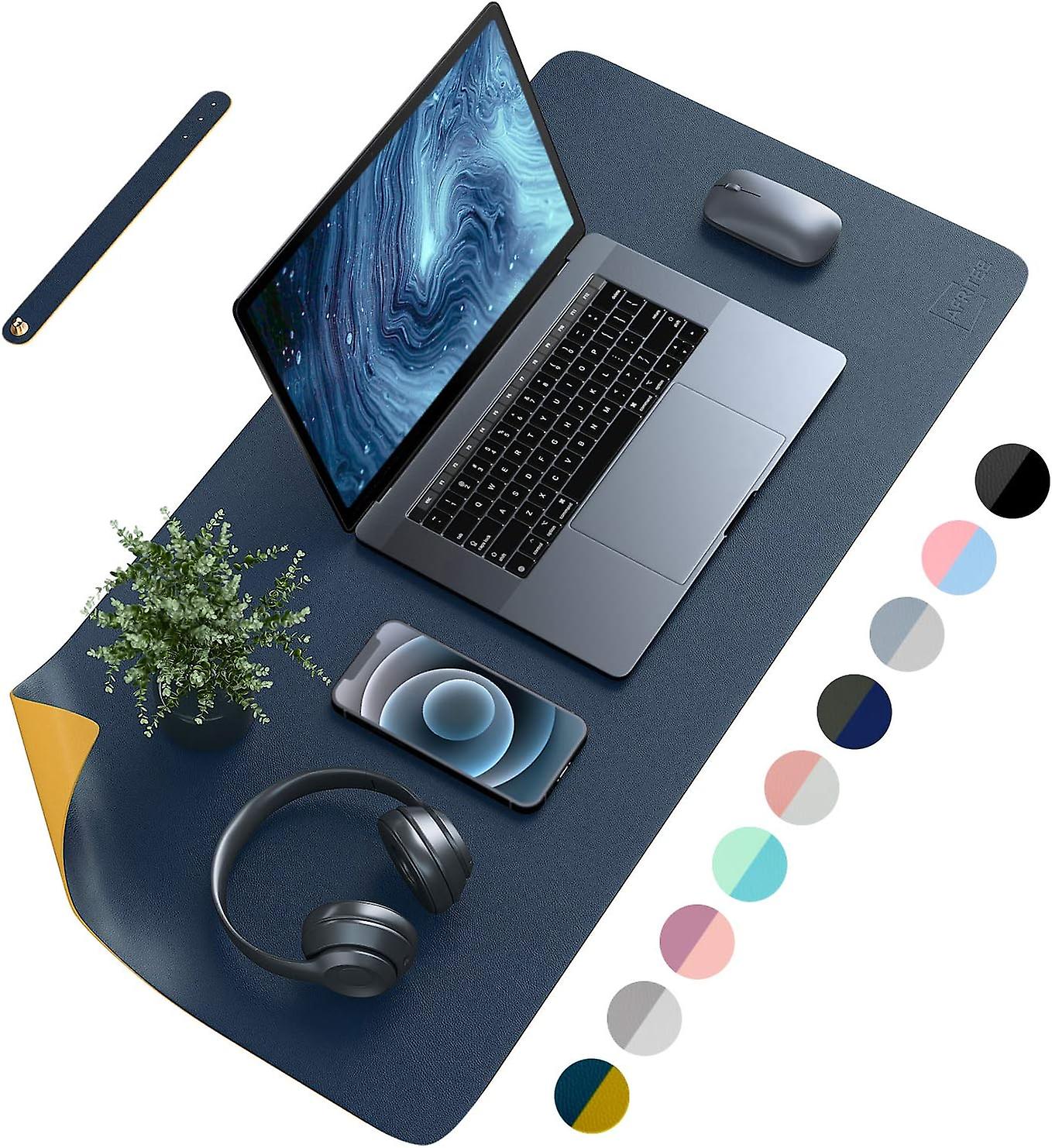 Schreibtischunterlage Schreibtischschutzmatte - Dual Side Pu Leder Schreibtischmatte Große Mauspad, Schreibmatte Wasserdichte Schreibtischabdeckung Organizer