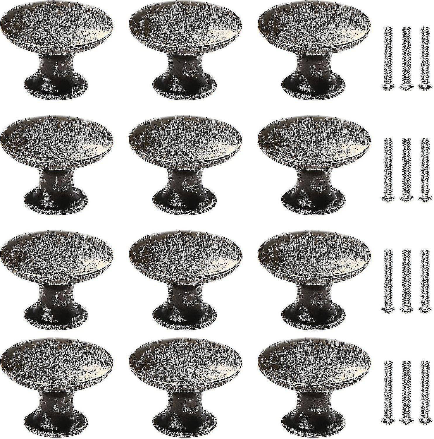 12 Pcs Round Cabinet Knobs, Vintage Drawer Knobs, Cabinet Pulls, Door Knobs For Cupboard Cabinet Kitchen Bedside Tables