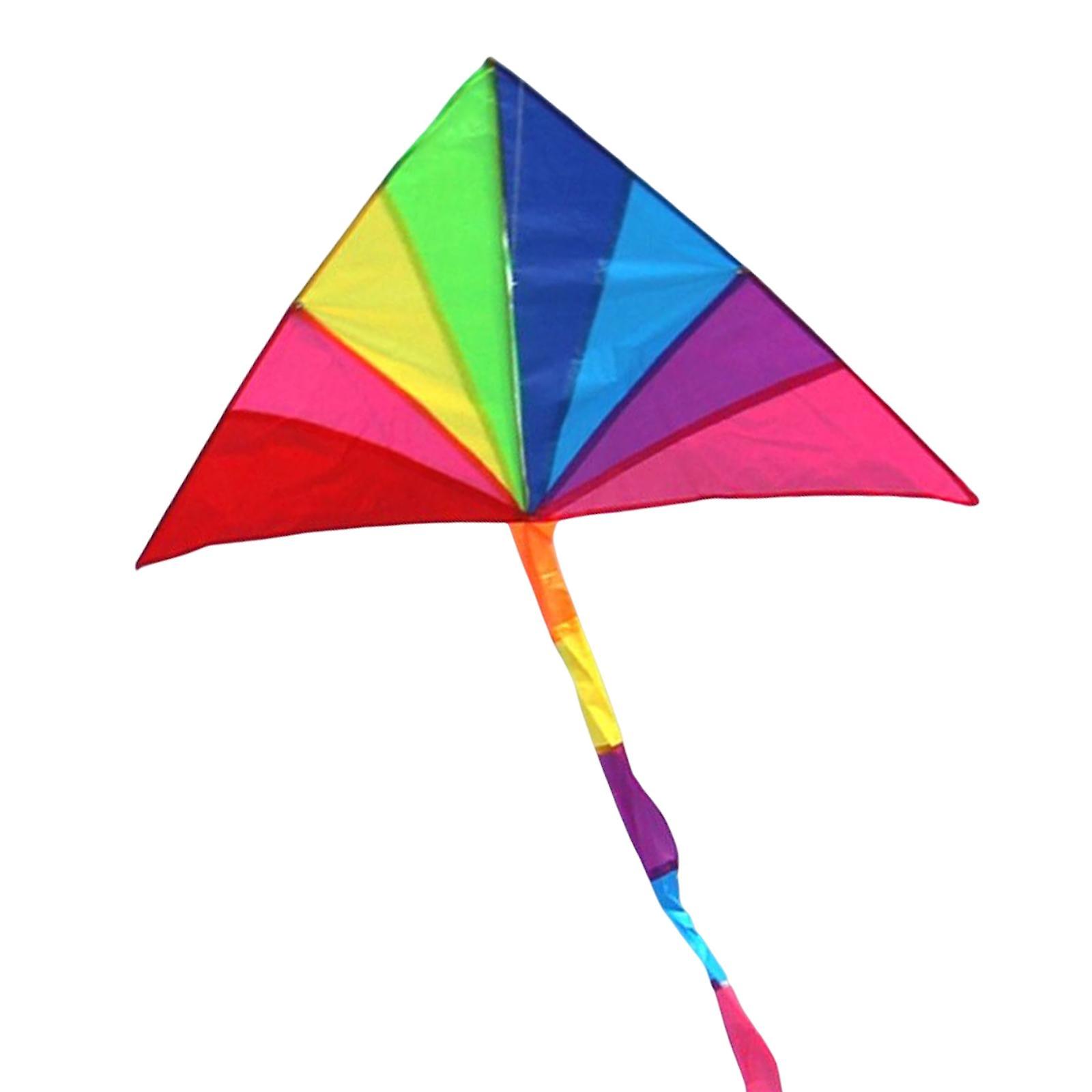 Large Delta Kite Huge with Tail Vivid for Beach Games