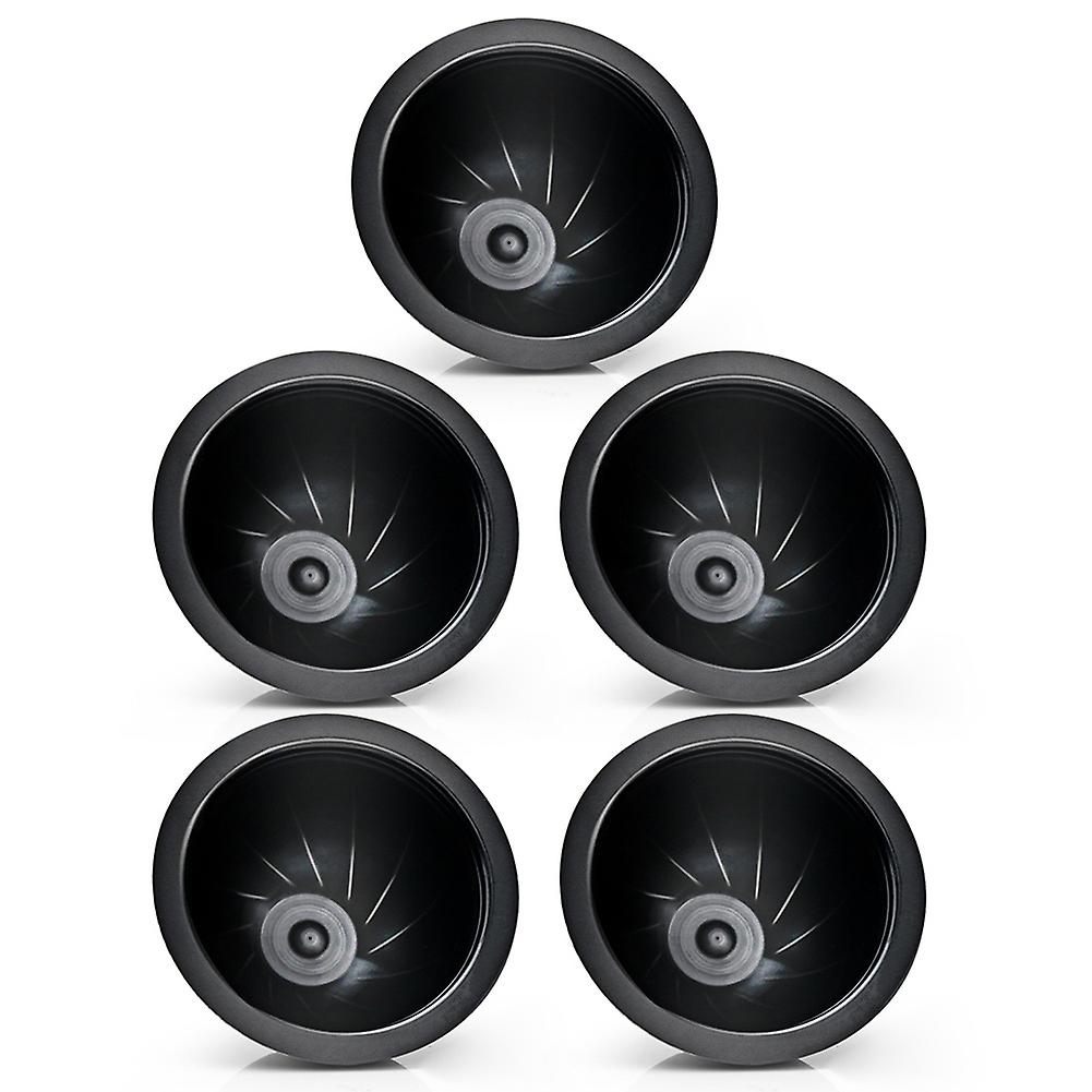ZHOUBA 5Pcs/Set Disposable Refillable Coffee Filter Cup Capsule for Nespresso Vertuo Black