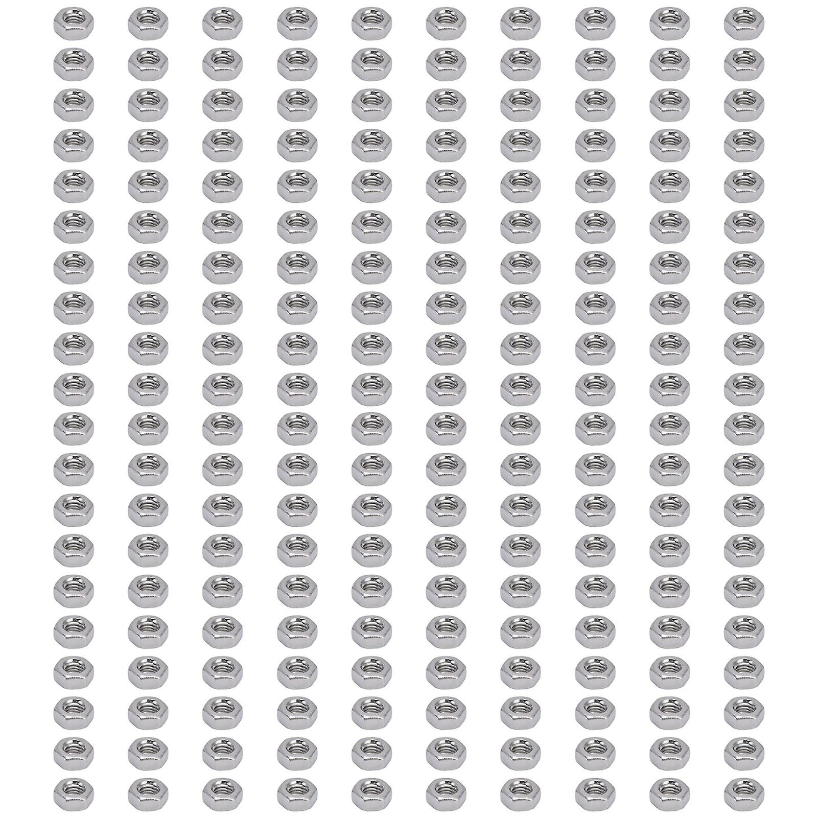 200pcs Hex Nuts M4 Thread Stainless Steel Compact Replaceable Practical Hardware for Indoor Outdoor