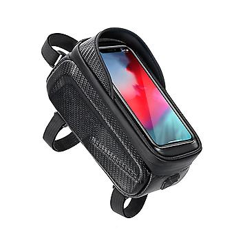Bolsa de bicicleta Impermeable Cuadro de gran capacidad Tubo delantero Bolsa de ciclismo con cremallera lisa Pantalla táctil Funda para teléfono Bolsa portabicicletas Suministros para bicicletas