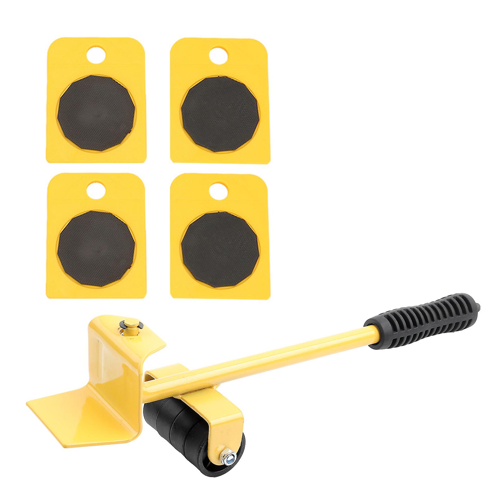 Fyearfly Heavy Objects Moving Tool, 150KG Bearing Furniture Transport Set Yellow Lifter Labor‑Saving Moving Plate for Home Warehouse