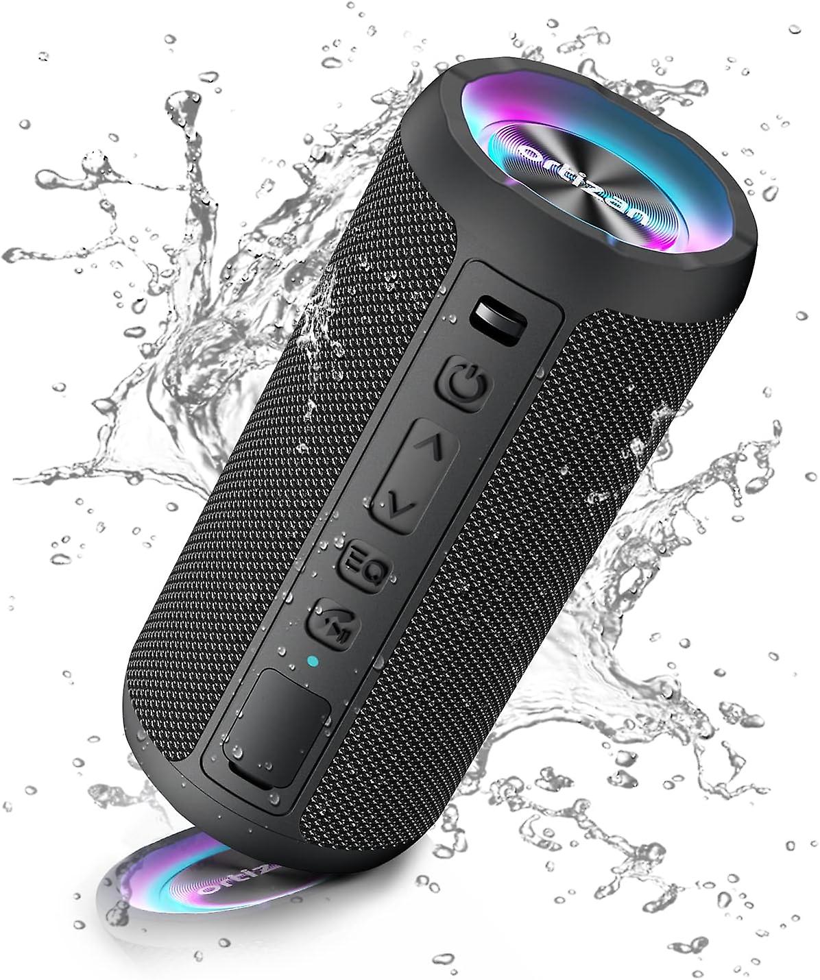 Portable wireless bluetooth speaker. LED light, IPX7 30H playtime