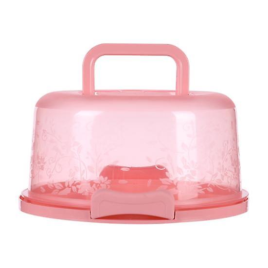 Transparent 10" Cake Carrier with Lid And Handles 7 Cupcakes Carrier Holder Portable Cake Storage Container Stand
