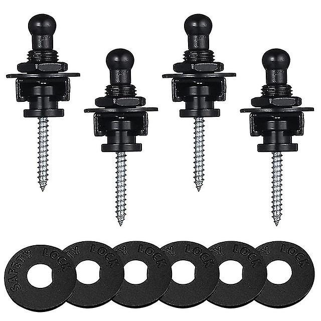 Guitar Straps Lock Set,4pcs Guitar Strap Locks Guitar Strap Button Locks With Easy Remove Screw Release Straplocks