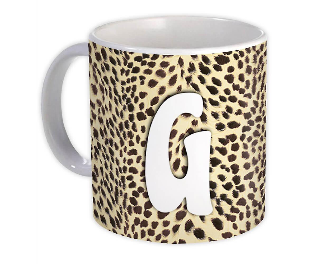 Gift Mug: Monogram Letter G Cheetah