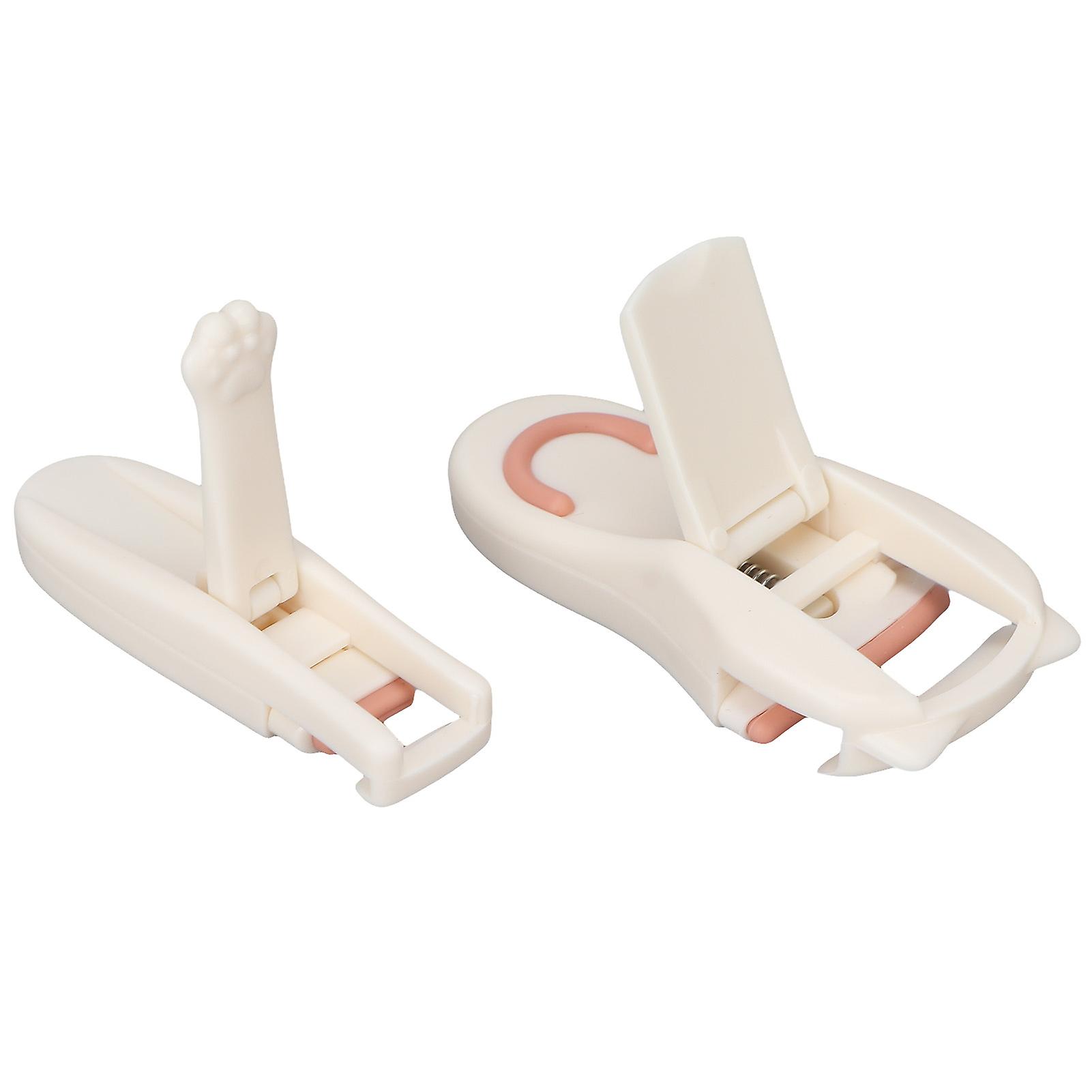 2pcs Portable Eyelash Curlers ABS+Silicone Pad, 7.5cm & 7.3cm