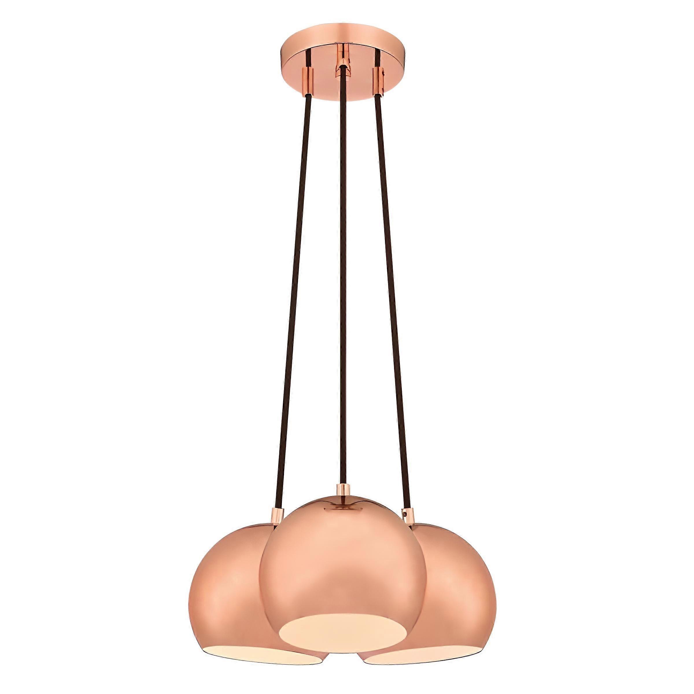 Three-Light Cluster Pendant Copper