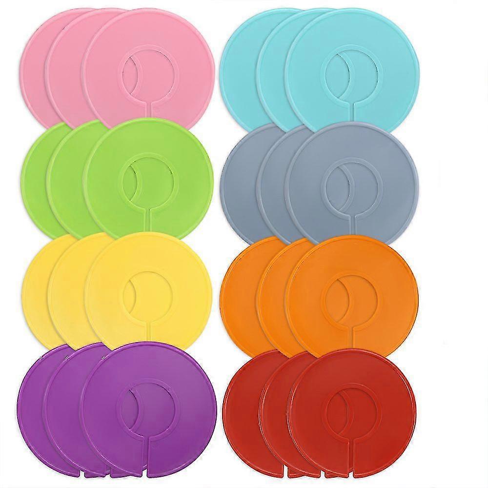 24 pezzi Multicolore Abbigliamento Rack Dimensioni Divisori Rotondi Appendiabiti Divisori