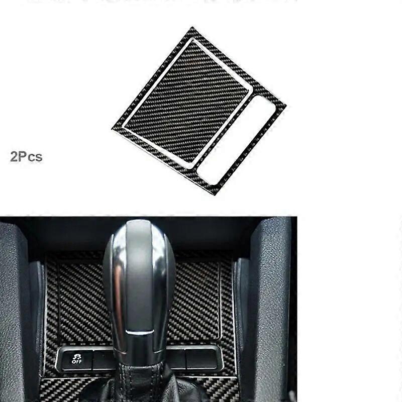 2Pcs Carbon Fiber Cigarette Lighter Trim Cover For Golf 6 MK6 2008-2012 Front Armrest Center Console Ashtray Storage Panel Cover