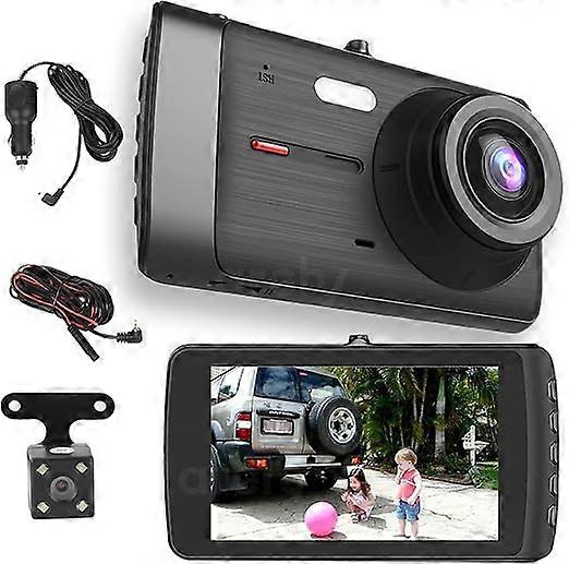 Dashcam 4", double objectif HD 1080P
