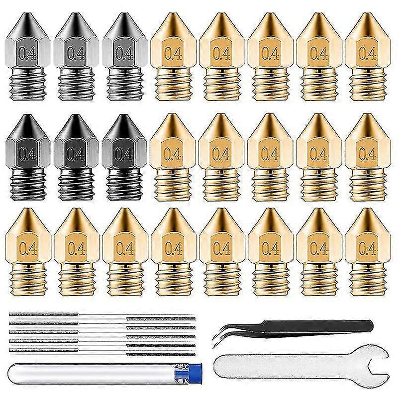 Extruder Nozzle Kit Mk8 Nozzle Cleaning Needle Set Compatible With 3d Printer